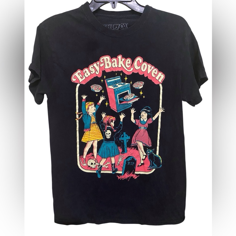 Vintage Creepy Co. Black Easy Bake Coven T Shirt Retro 90s Horror Movie Slim Fit - Picture 2 of 5